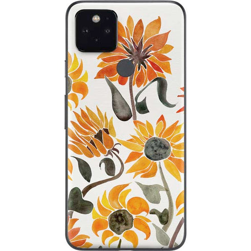 Cat Coq Yellow Sunflower Google Pixel 5 Skin
